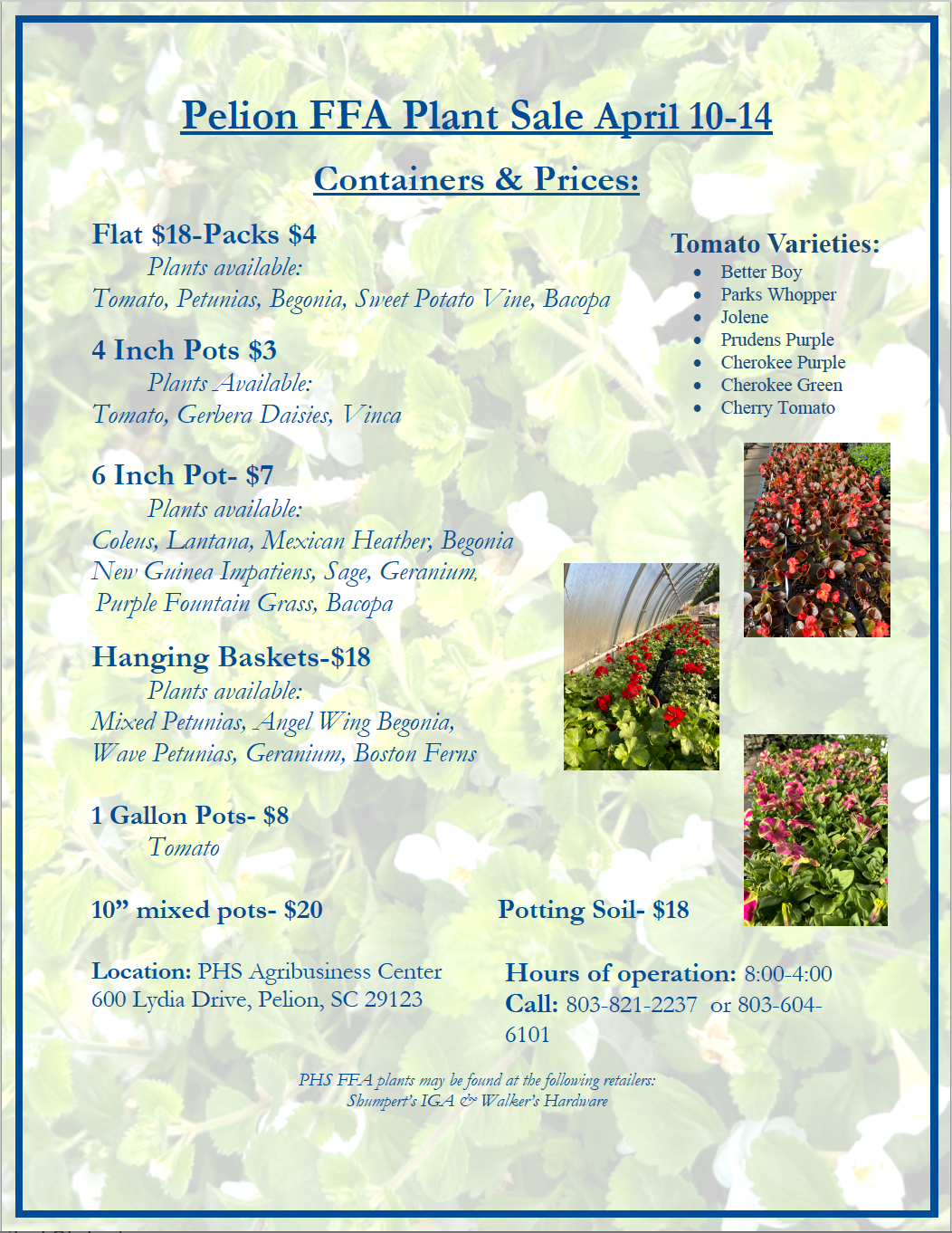  Plant price list